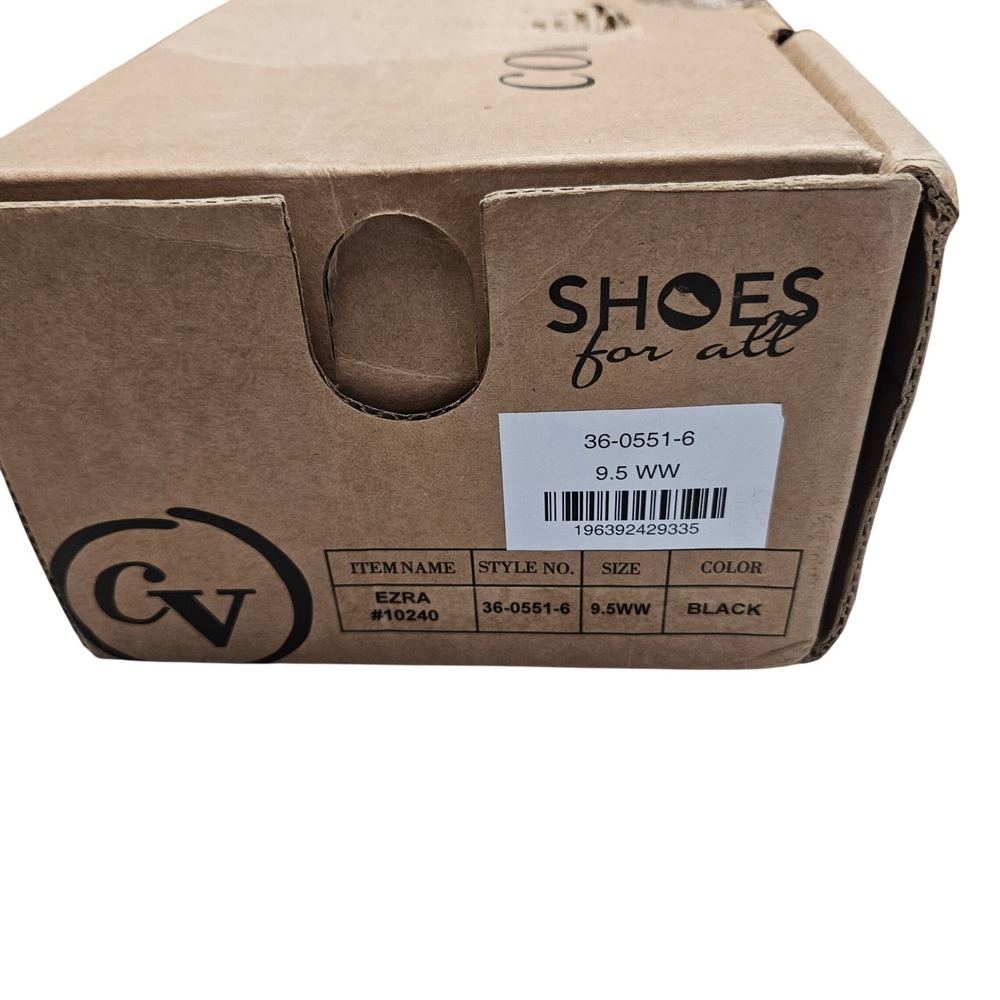 Comfortview Ezra Mary Jane Women 9.5WW Black Perforated Strap Comfort Flats - Picture 11 of 11